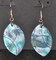 Mokume Gane Polymer Clay Marquise Earrings -- Blue product 1